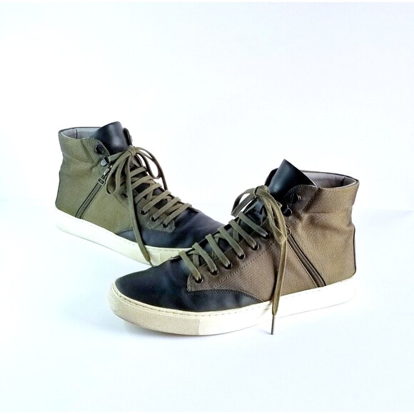 TCG Bomber Jacket Green Canvas Mid Top Zipper Lifestyle Sneakers Shoes Sz 44 11